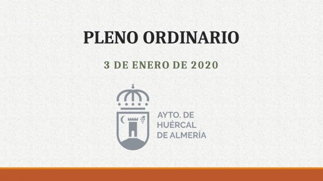 Portada pleno 2020-01-03 Pleno ordinario 3 de enero 2020