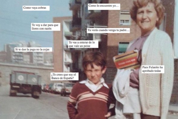 la madre La madre y su zapatilla.