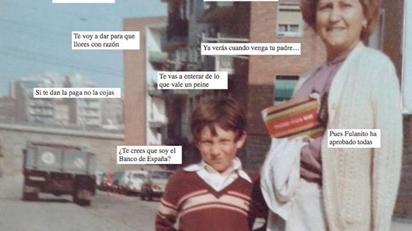 la madre La madre y su zapatilla.