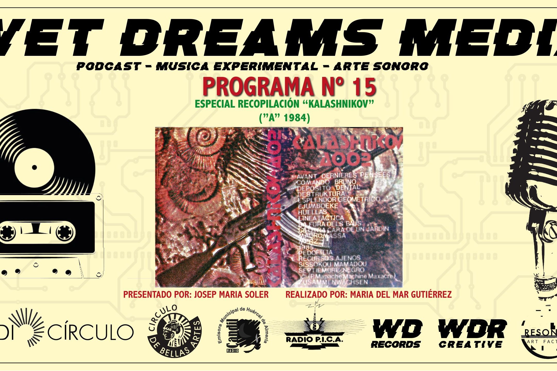 Wet Dreams Media es un podcast de radio y video que se deriva del blog WET DREAMS que nació en 2008 con la intención de difundir y compartir material discográfico relacionado con la música electrónica experimental, el sonido industrial, el arte sonoro y todas las revoluciones culturales generadas a su alrededor. Con la misma intención, Wet Dreams Media dará cuenta tanto de las publicaciones que hayan aparecido en el blog como de las novedades discográficas de las nuevas generaciones de músicos exploradores. Paralelamente, se emitirá la versión audiovisual del podcast en los respectivos canales de Youtube y Twitch. Dirigido por: Presentado por Josep Maria Soler. Realizado por Antonio Cantón y Josep Maria Soler.