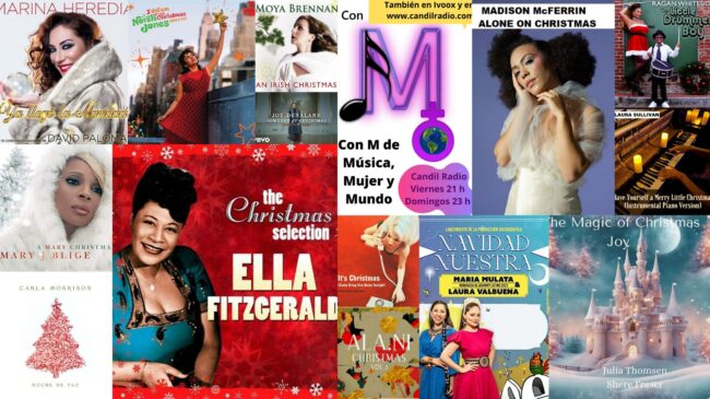 FOTOS CON M 256 NAVIDAD 2023 Este es nuestro ducentésimo quincuagésimo sexto programa y va a ser un especial de Navidad, aprovechando las fechas en las que estamos, vamos a escuchar músicas navideñas de diferentes estilos y lugares interpretadas por mujeres.