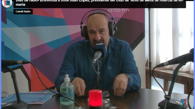Jose Juan Club Tenis Presente y Futuro del Club Tenis de Mesa de Huércal, avanzando Jornada Nacional, junto a José Juan + José Ismael y Almécija, en Días de Radio.