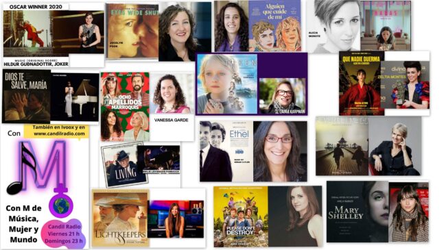 FOTOS 262 COMPOSITORAS DE CINE En nuestro ducentésimo sexagésimo segundo programa vamos a dedicar una hora completa a música para películas escrita por mujeres. Algunas de ellas ya son bien conocidas en Con M y todas son unas compositoras magníficas. Hoy, en con M de Música, Mujer y Mundo,