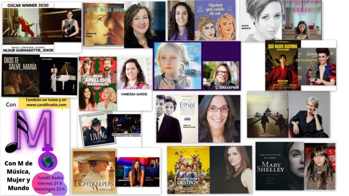 FOTOS 262 COMPOSITORAS DE CINE En nuestro ducentésimo sexagésimo segundo programa vamos a dedicar una hora completa a música para películas escrita por mujeres. Algunas de ellas ya son bien conocidas en Con M y todas son unas compositoras magníficas. Hoy, en con M de Música, Mujer y Mundo,