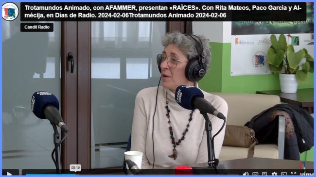 Trotamundos Animado, con AFAMMER, presentan «RAÍCES». Con Rita Mateos, Paco García y Almécija, en Días de Radio.