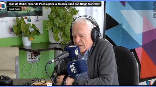 Café con «versos calculados»… Avanzando Taller de Poesía para nuestr@s Mayores, con Diego González y Almécija, en Días de Radio.