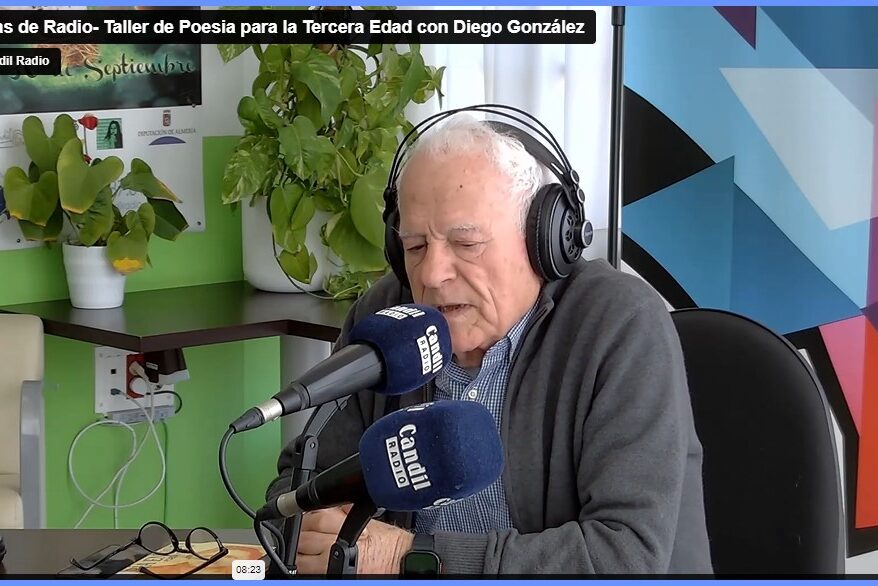 Café con «versos calculados»… Avanzando Taller de Poesía para nuestr@s Mayores, con Diego González y Almécija, en Días de Radio.