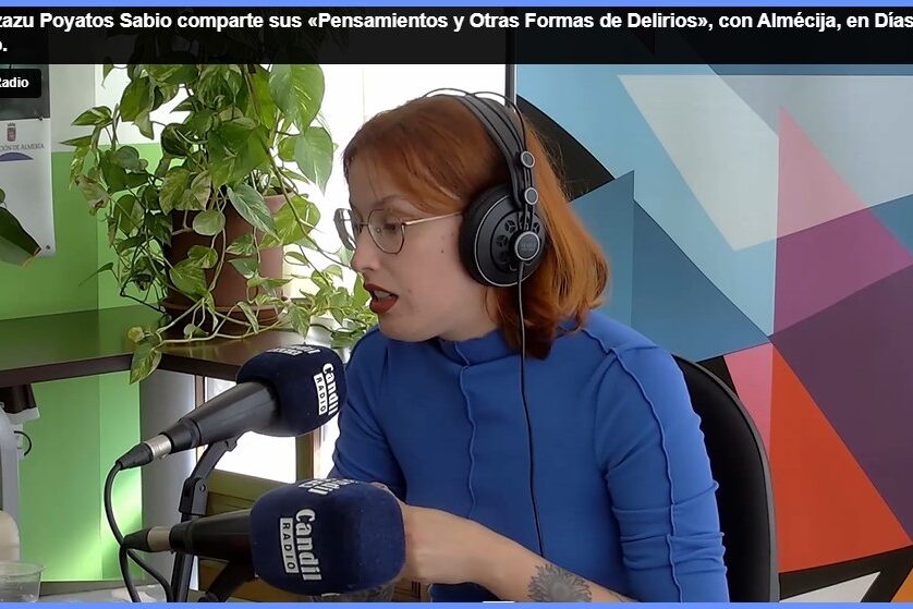 Es la segunda obra literaria de Aránzazu Poyatos Sabio + Ediciones Arcanas, que presenta en Días de Radio + Almécija, antes de la cita en la Feria del Libro de Almería.