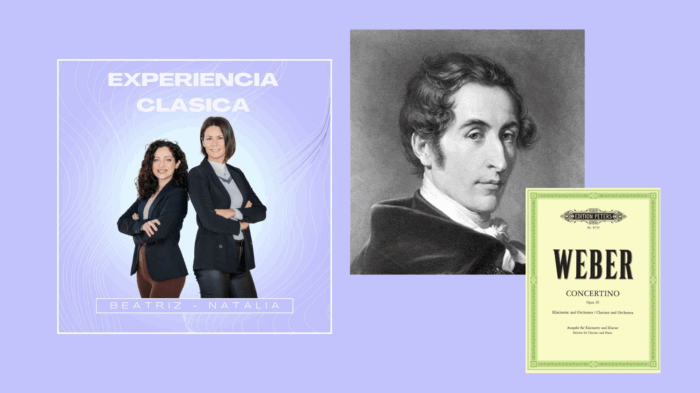 Hablamos sobre el Concertino Op 26 y el Concierto nº 2 Op 74 para clarinete y orquesta del compositor Carl Maria von Weber, donde trataremos datos de su vida y obra. De igual forma, escucharemos los dos conciertos, añadiendo el primer movimiento del Concierto nº 1 en fa menor, Op 73.