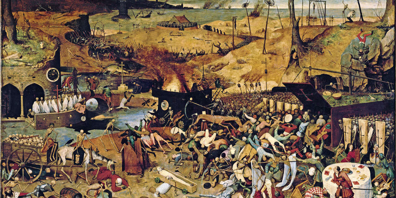 BRUEGHEL PIETER EL VIEJO. EL TRIUNFO DE LA MUERTE – HACIA 1562 – O/L – 117×162 – NP 1393 – RENACIMIENTO FLAMENCO